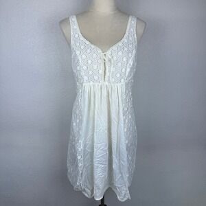 Vintage 60's Anita Lace Trim Slip‎ Gown Night Dress Ivory Lace Panel Women Sz 44